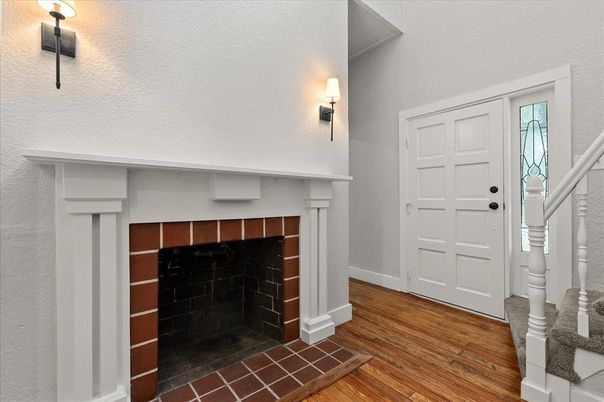 Fireplace, Interior, Wood Texture Flooring
