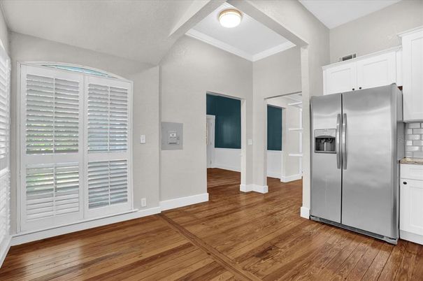 Interior, Kitchen, Stainless Steel Appliances, Wood Texture Flooring