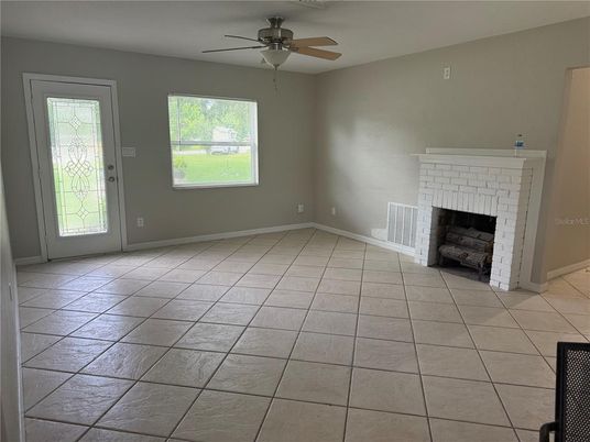 Empty room, Fireplace, Interior