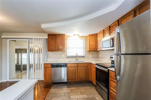 Interior, Kitchen, Stainless Steel Appliances, Wood Texture Flooring