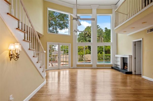 Fireplace, Interior, Wood Texture Flooring