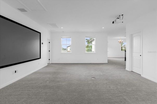 Chandelier, Empty room, Interior, Projection Screen, Recessed Lighting