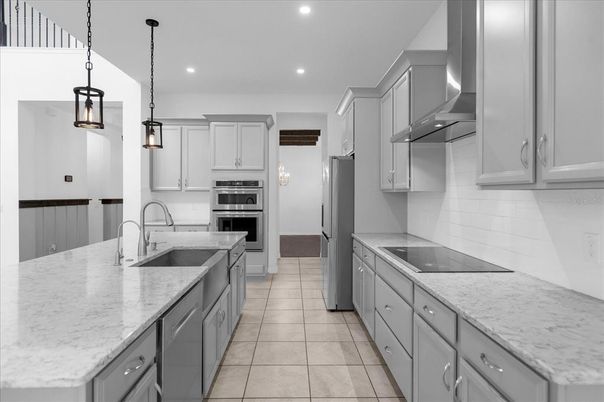 Interior, Kitchen, Pendant Lights, Recessed Lighting, Stainless Steel Appliances