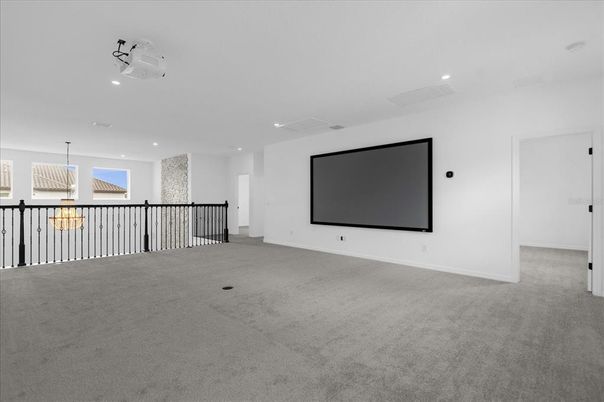 Empty room, Interior, Projection Screen, Recessed Lighting