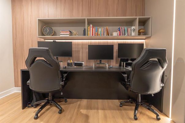 Home Office, Interior, Wood Texture Flooring