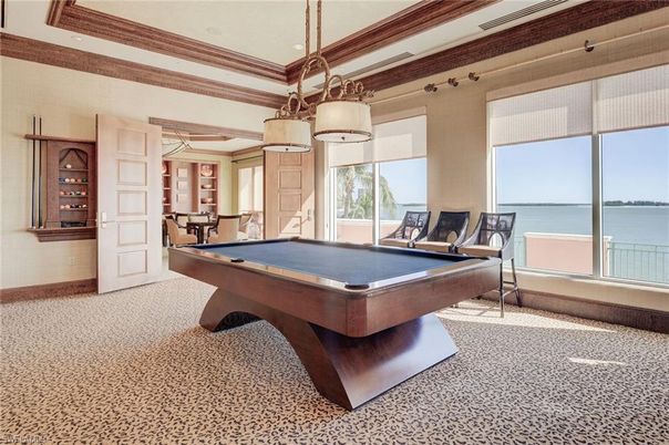 Billiard Table, Game Room, Interior, Pendant Lights, Recessed Lighting, Water