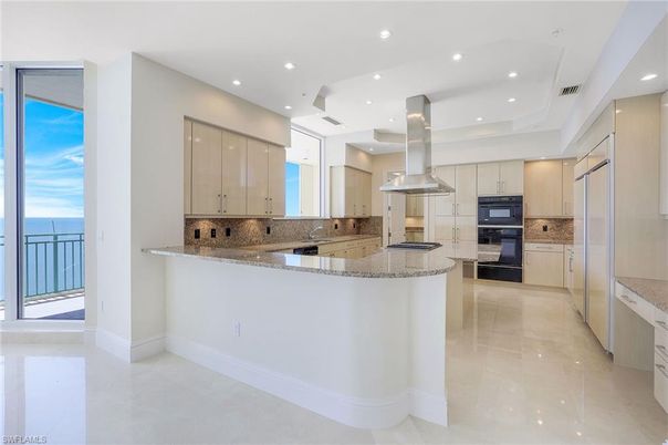 Interior, Kitchen, Recessed Lighting, Stainless Steel Appliances, Water