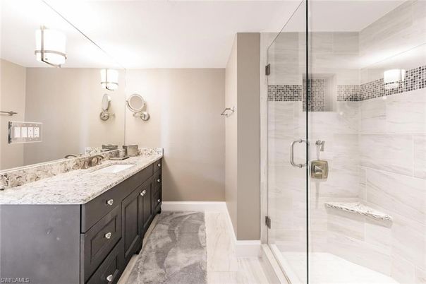 Bathroom, Glass Shower, Interior, Marble Walls