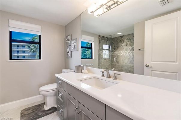 Bathroom, Glass Shower, Interior, Marble, Recessed Lighting