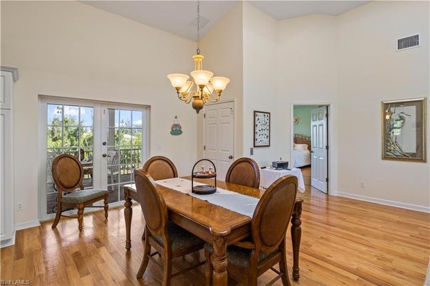 Chandelier, Dining room, Interior, Wood Texture Flooring
