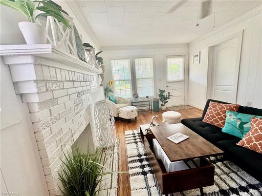 Fireplace, Interior, Living room, Stone Walls, Wood Texture Flooring