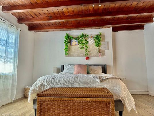 Bedroom, Interior, Wooden Beams, Wooden Ceilings, Wood Texture Flooring