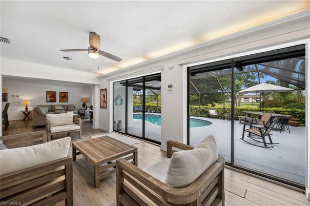 Glass Ceilings, Interior, Living room, Pool, Sun Room, Wood Texture Flooring