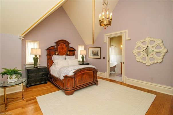 Bedroom, Chandelier, Interior, Pendant Lights, Wood Texture Flooring