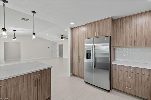 Interior, Kitchen, Pendant Lights, Recessed Lighting, Stainless Steel Appliances