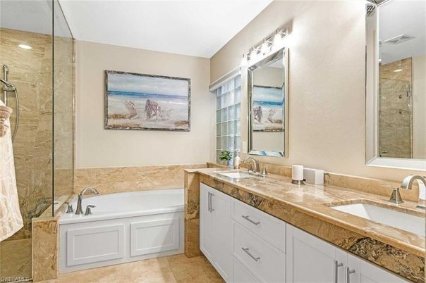 Bathroom, Dual Sink Vanities, Glass Shower, Interior
