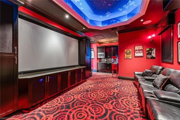 Home Theatre Room, Interior, Projection Screen, Recessed Lighting, Theatre Room