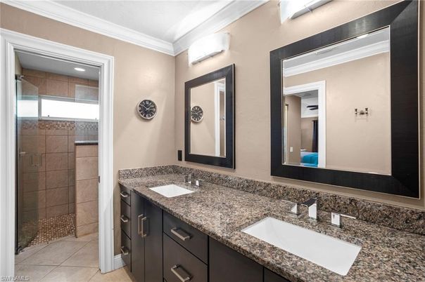 Bathroom, Dual Sink Vanities, Glass Shower, Interior