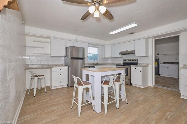 Interior, Kitchen, Stainless Steel Appliances, Wood Texture Flooring