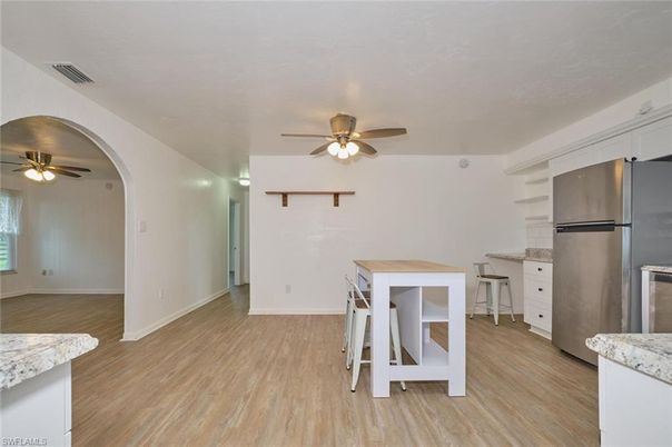 Interior, Kitchen, Stainless Steel Appliances, Wood Texture Flooring