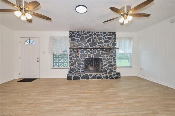 Empty room, Fireplace, Interior, Wood Texture Flooring