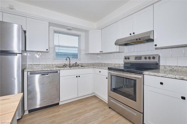 Interior, Kitchen, Stainless Steel Appliances, Wood Texture Flooring