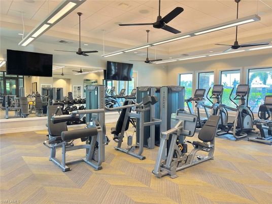 Fitness Equipment, Gym, Interior, Recessed Lighting