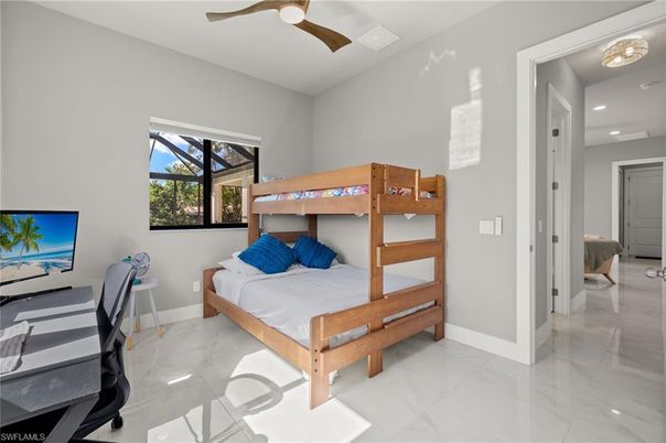 Bedroom, Interior, Marble, Recessed Lighting