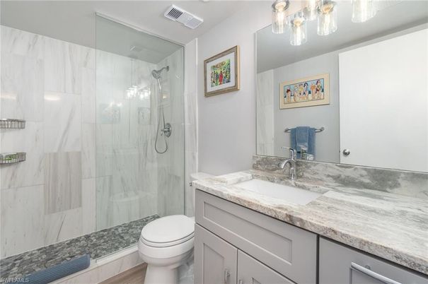 Bathroom, Glass Shower, Interior, Marble Walls