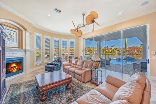 Fireplace, Interior, Living room, Recessed Lighting