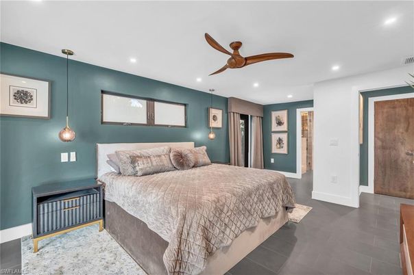 Bedroom, Interior, Pendant Lights, Recessed Lighting