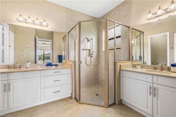 Bathroom, Dual Sink Vanities, Glass Shower, Interior