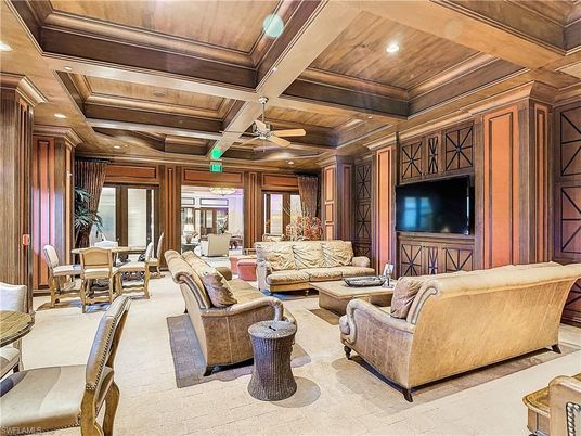 Interior, Living room, Recessed Lighting, Wooden Ceilings