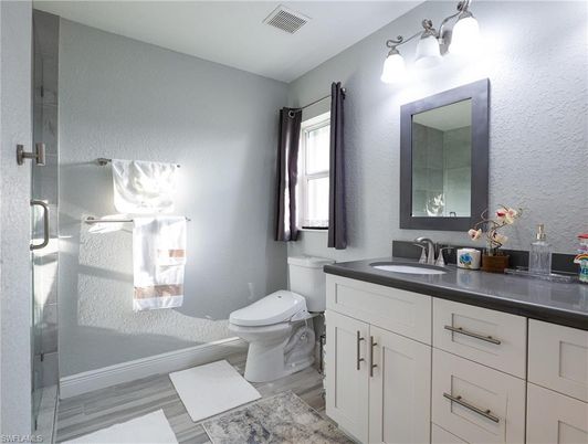 Bathroom, Dual Sink Vanities, Interior, Wood Texture Flooring
