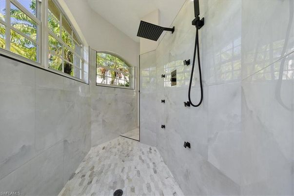 Bathroom, Glass Shower, Interior, Marble Walls