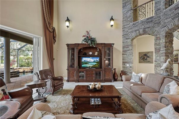 Interior, Living room, Stone Walls
