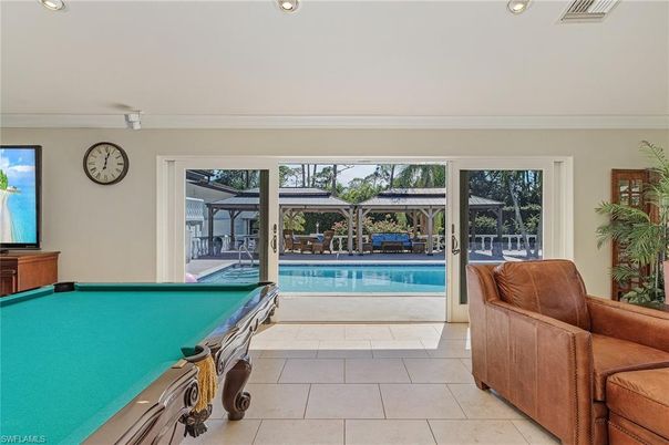 Billiard Table, Game Room, Interior, Pool, Recessed Lighting