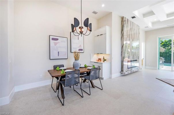 Chandelier, Dining room, Interior, Recessed Lighting