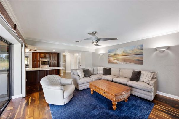 Interior, Kitchen, Living room, Stainless Steel Appliances, Wood Texture Flooring
