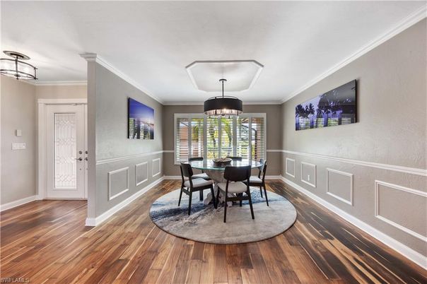 Dining room, Interior, Wood Texture Flooring