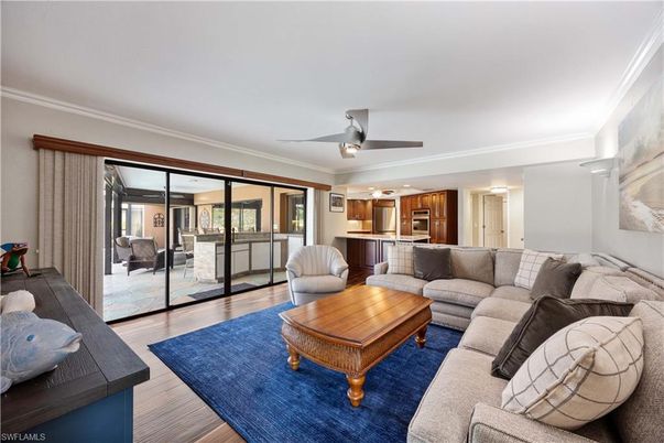 Interior, Kitchen, Living room, Stainless Steel Appliances, Wood Texture Flooring