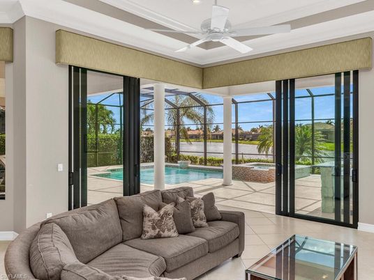 Interior, Living room, Pool, Recessed Lighting, Sun Room