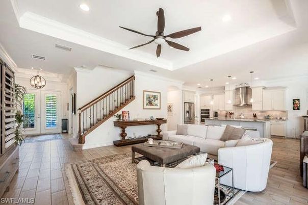 Interior, Kitchen, Living room, Pendant Lights, Recessed Lighting, Stainless Steel Appliances, Wood Texture Flooring