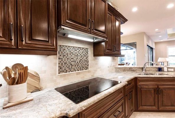 Interior, Kitchen, Recessed Lighting, Stone Walls