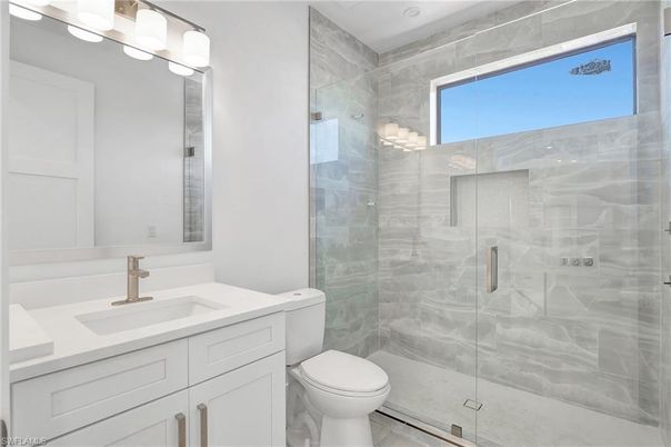 Bathroom, Glass Shower, Interior, Marble Walls