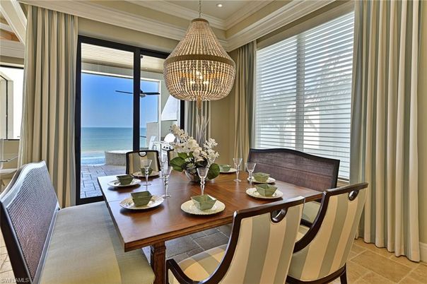 Chandelier, Dining room, Interior, Recessed Lighting, Water