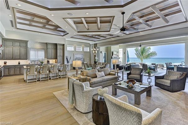Dining room, Interior, Kitchen, Living room, Pendant Lights, Recessed Lighting, Water, Wood Texture Flooring