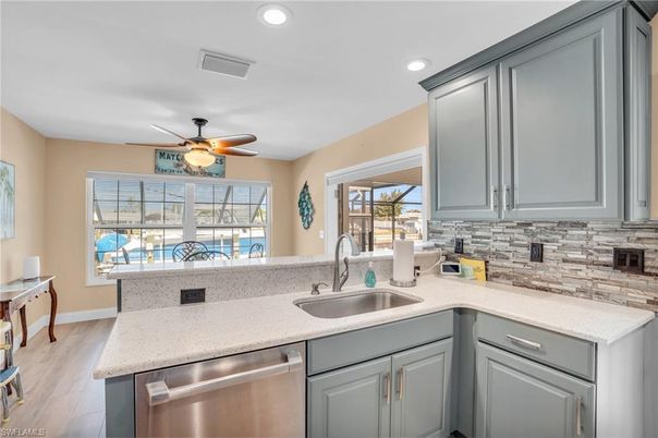 Interior, Kitchen, Recessed Lighting, Wood Texture Flooring