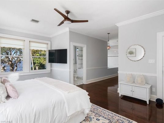 Bedroom, Interior, Pendant Lights, Wood Texture Flooring