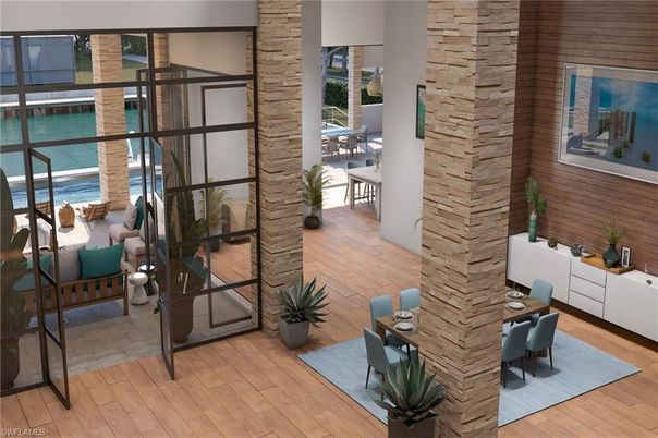 Home Office, Interior, Stone Walls, Wood Texture Flooring, Wooden Walls